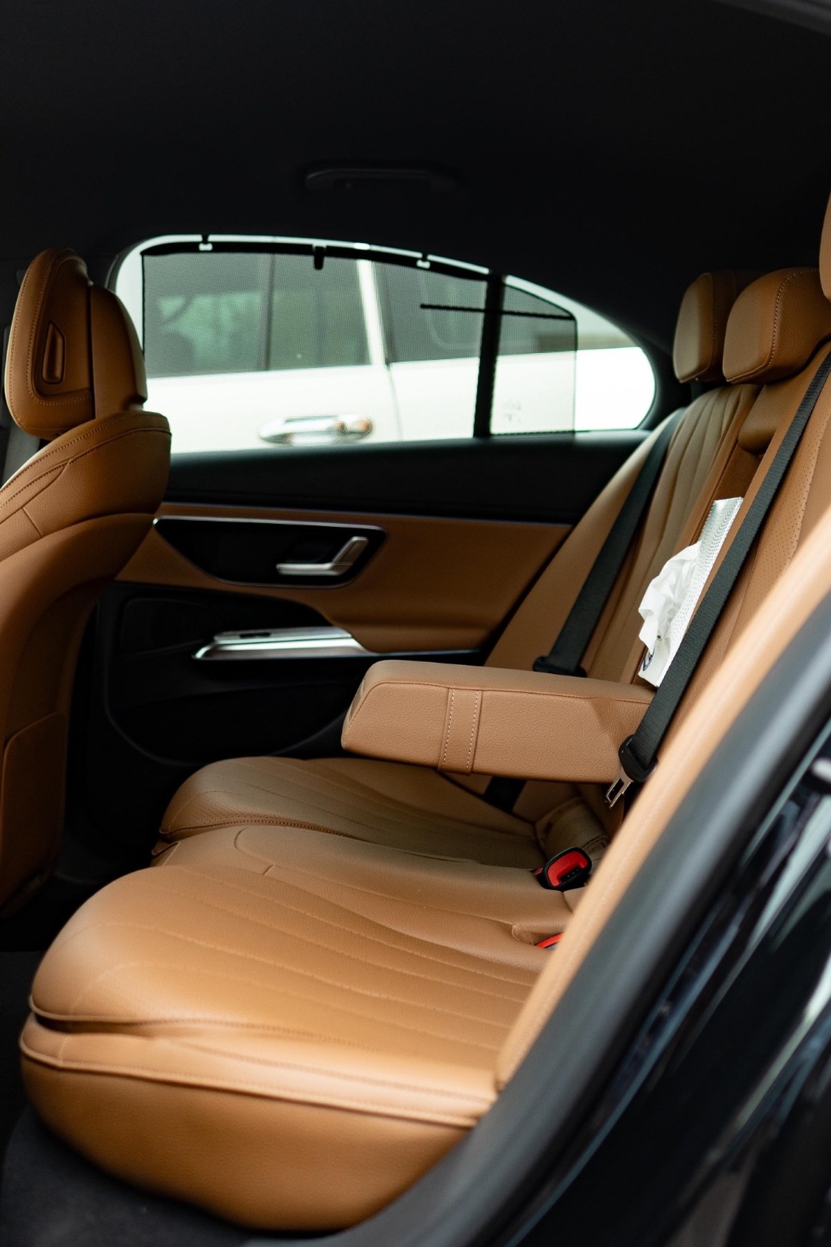Mercedes-Benz E-Class interior with the rear passenger seats