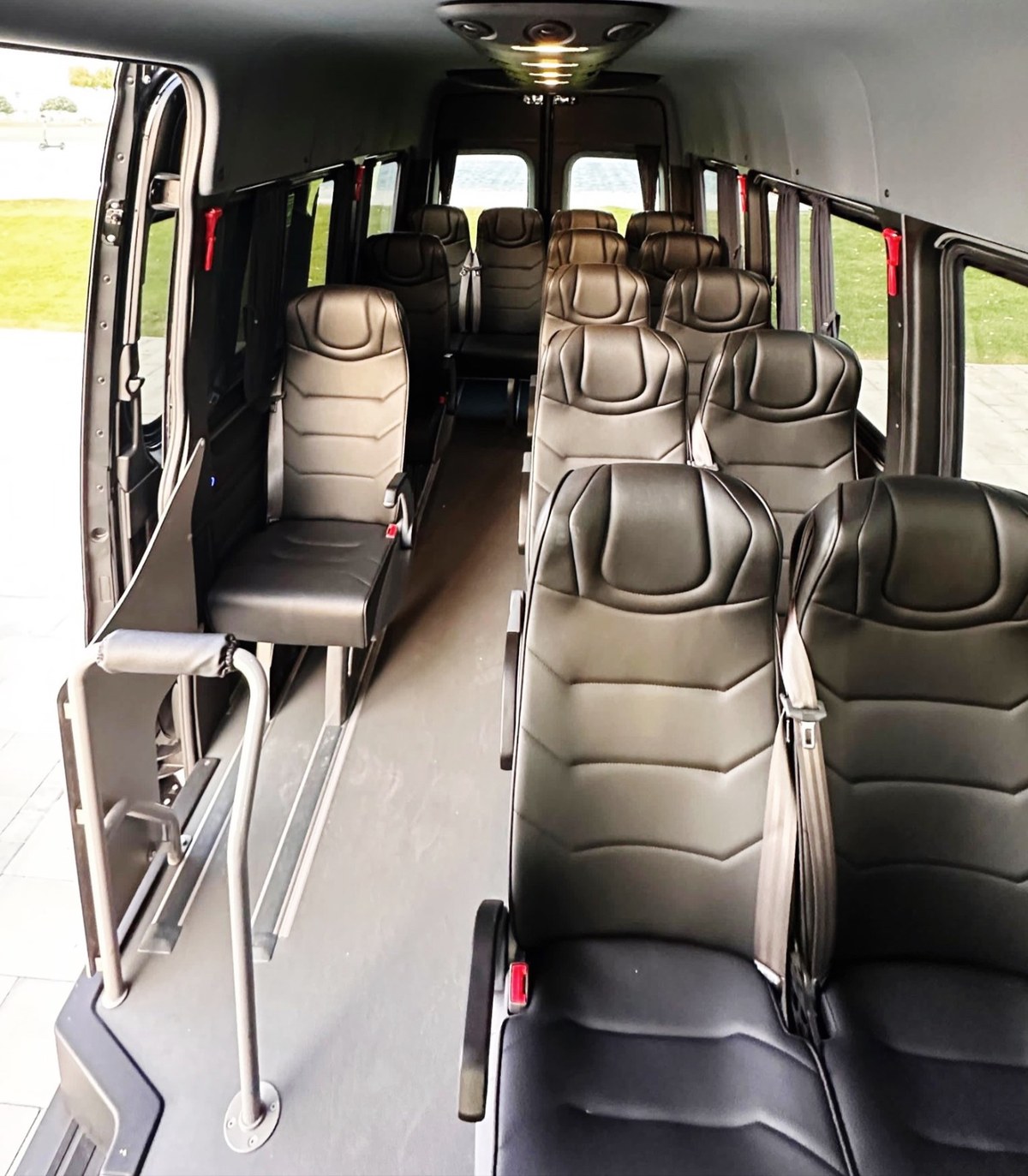 Mercedes-Benz Sprinter interior with the rear passenger seats